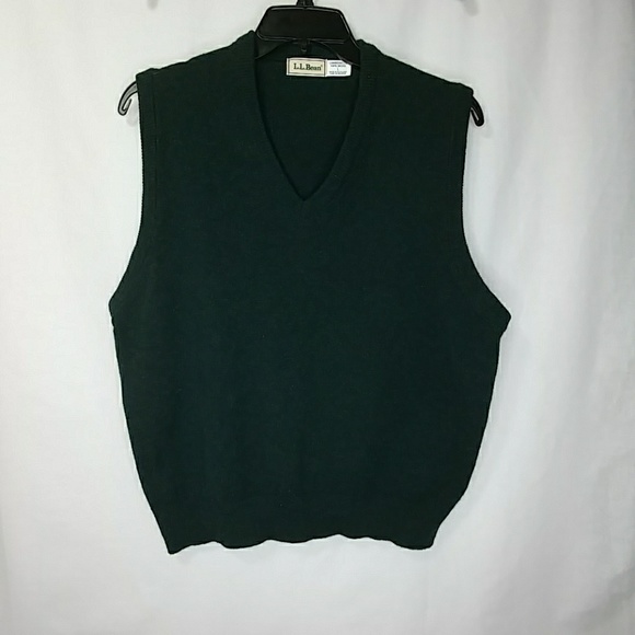 L.L. Bean Other - L.L. Bean 100% Wool Dark Green V Neck Sweater Vest